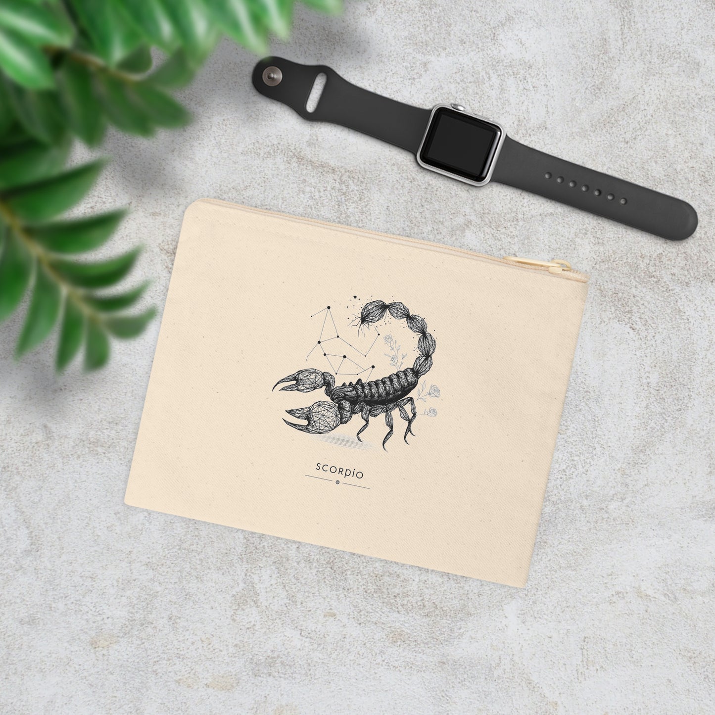 Astrology Scorpio Zipper Pouch, Zodiac Bag, Astrology Gift, Horoscope Accessory, Scorpion Design Pouch, Birthday Gift for Scorpios