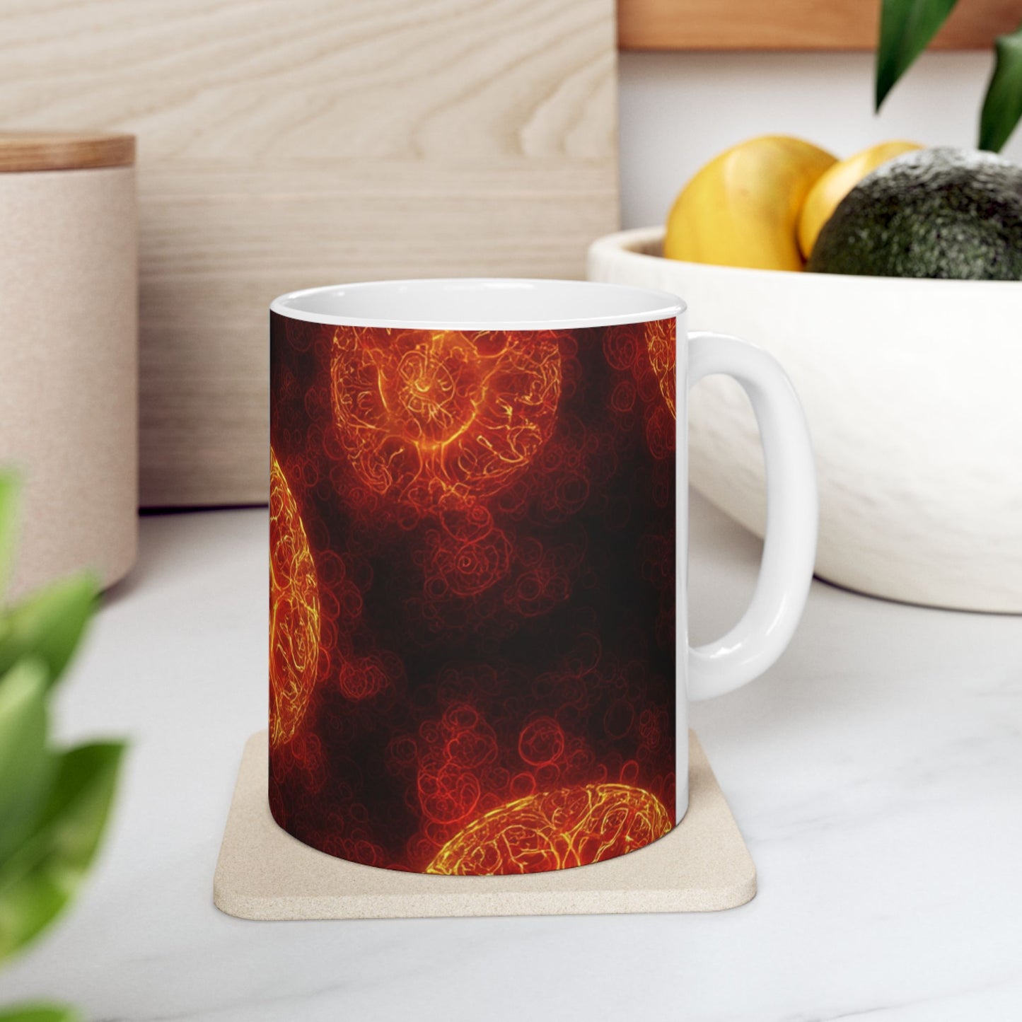 Fire Element Mug | Aries Leo Sagittarius | Cosmic Heat Ceramic Coffee Cup