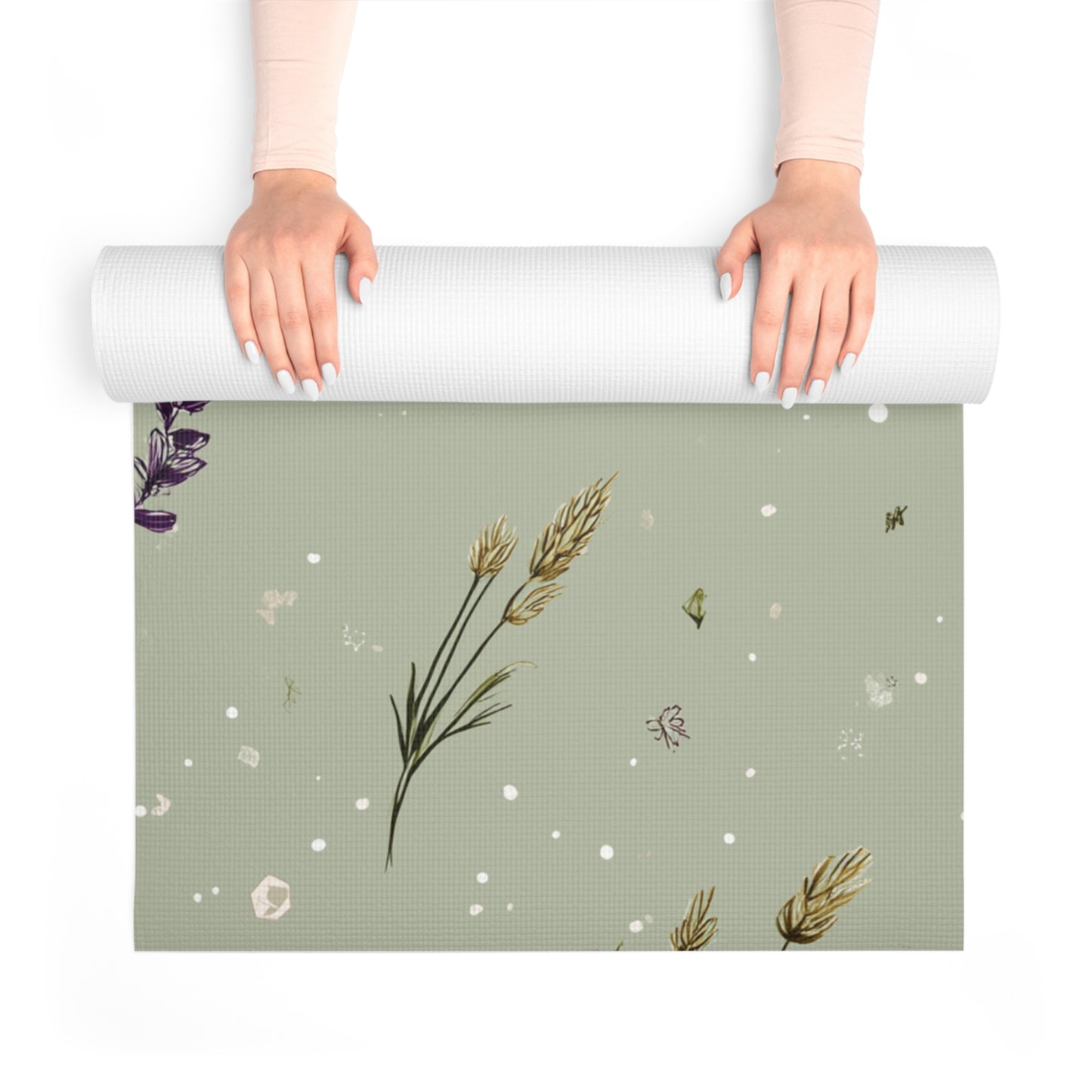 Botanical Foam Yoga Mat for Mindful Practice, Eco-friendly Exercise Mat, Yoga Accessory, Gift for Fitness Lovers, Meditation Mat