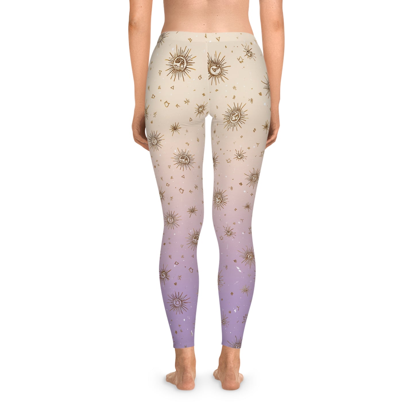 Celestial Stretchy Leggings - Cosmic Print, Yoga Pants, Activewear, Fitness Wear, Astrology Leggings