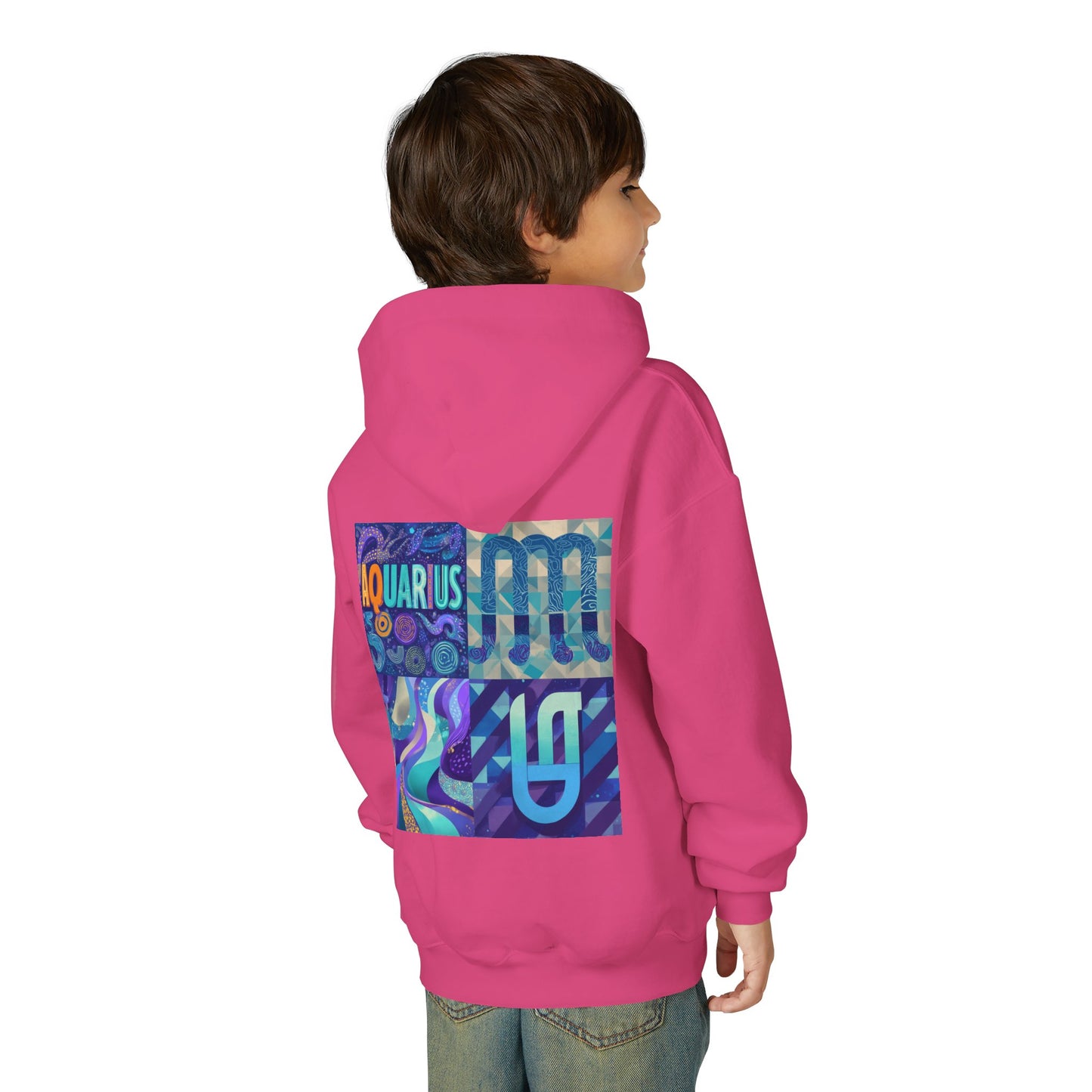 Aquarius Youth Hooded Sweatshirt, Zodiac Sweatshirt, Astrology Gift, Personalized Hoodie, Gift for Teens, Astrology Apparel