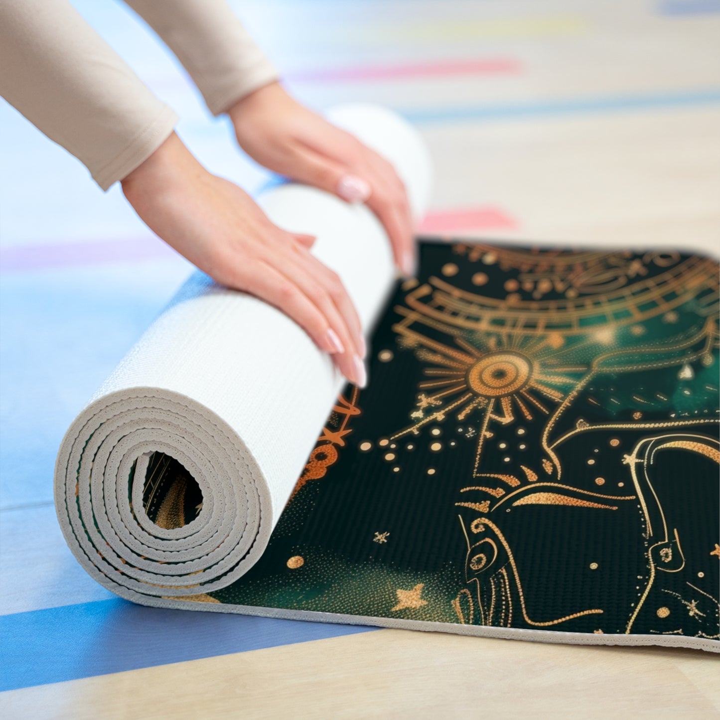 Celestial Yoga Mat - Astrological Design for Mindful Practice