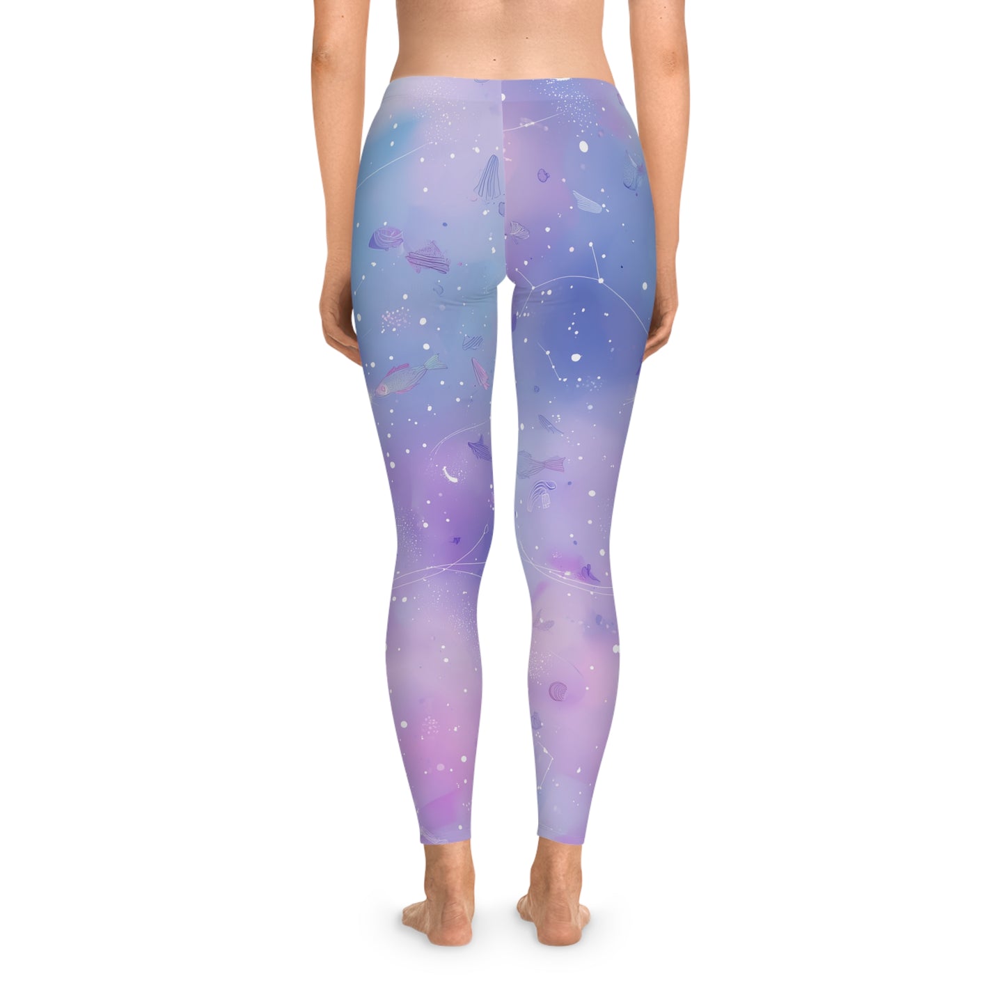 Cosmic Dream Stretchy Leggings, Workout Leggings, Yoga Pants, Galaxy Print Tights, Comfortable Athleisure Gear, Gift for Her
