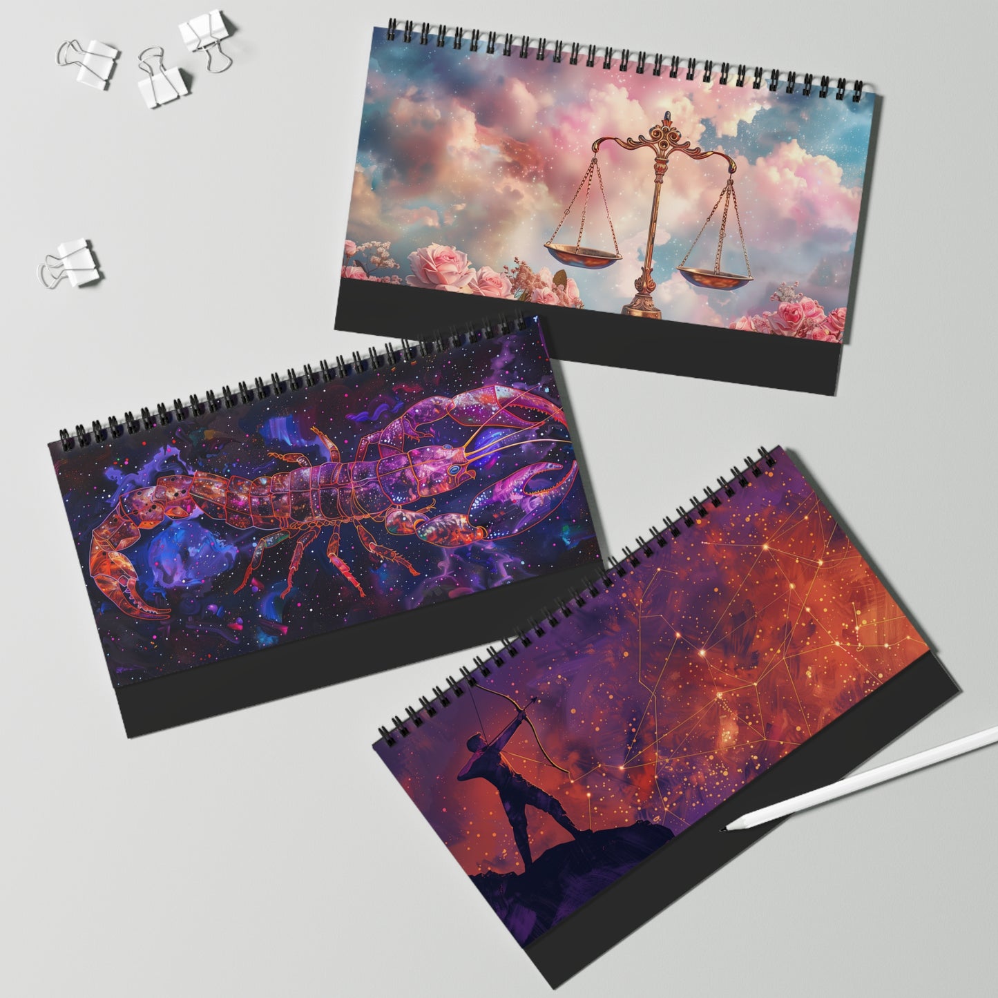 Astrological Desktop Calendar, Zodiac Calendar, Astrology Desk Decor, Monthly Planner, Horoscope Gift, Cosmic Calendar