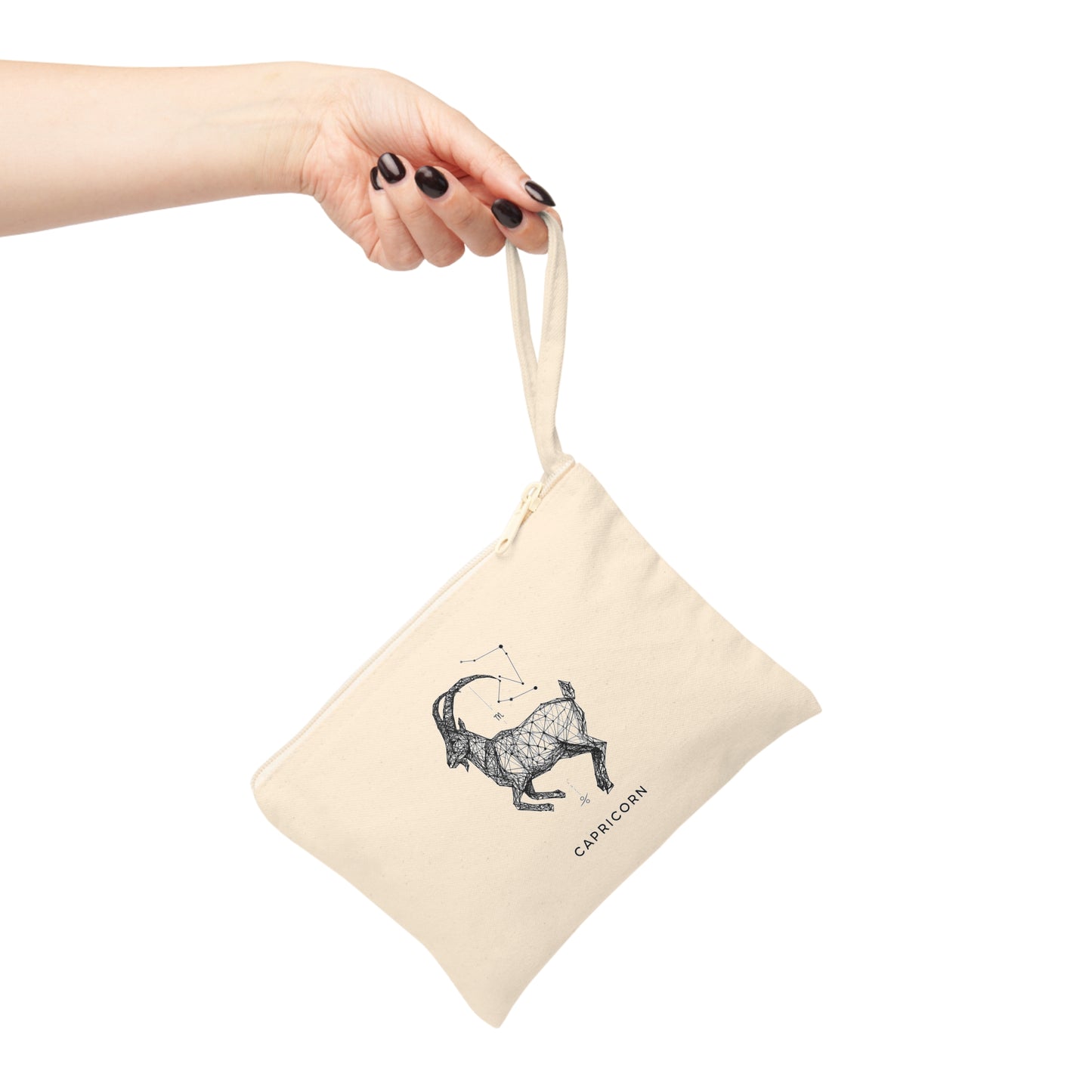 Astrological Capricorn Zipper Pouch, Horoscope Gift, Astro Accessory, Zodiac Themed Bag, Astrology Storage Pouch, Celestial Decor