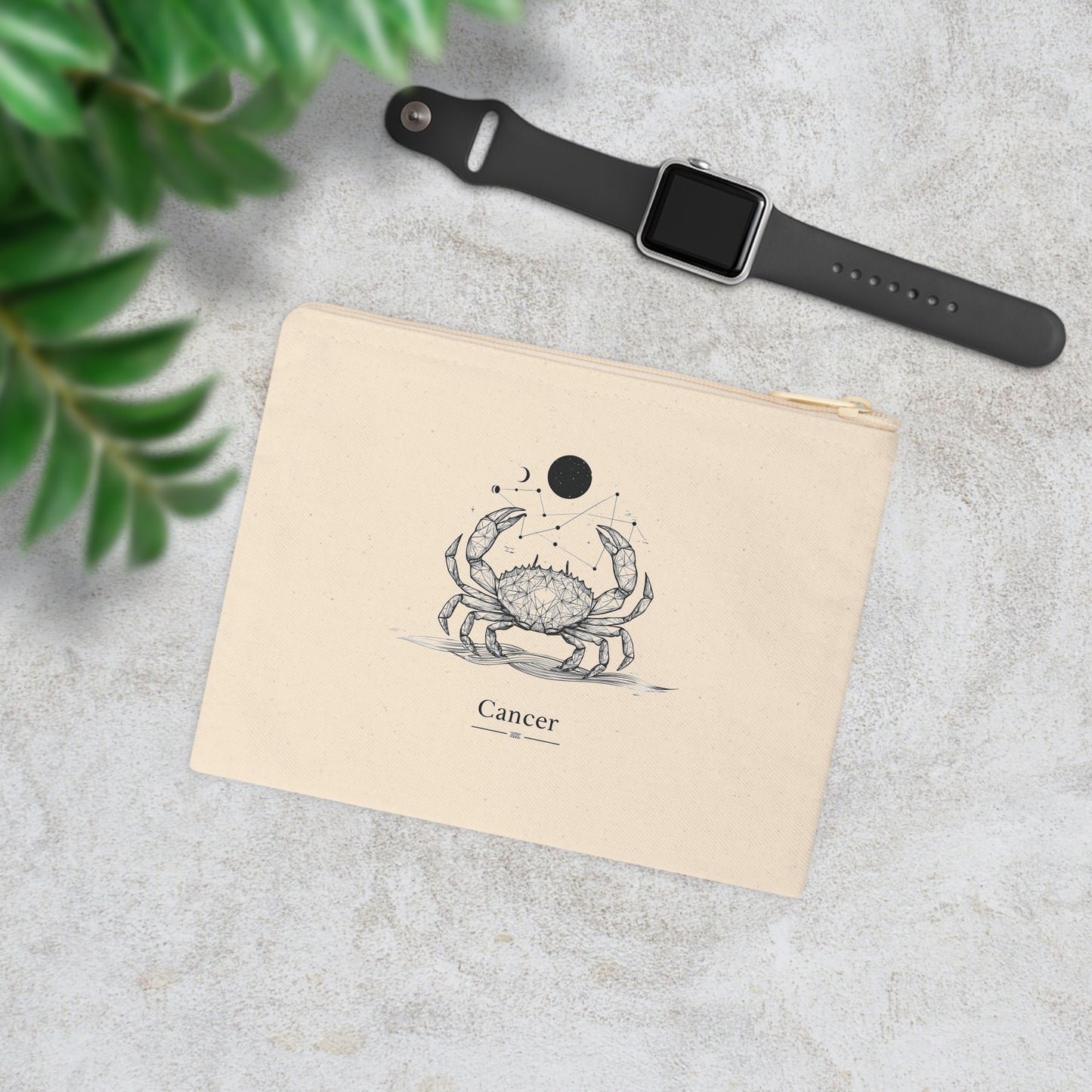 Cancer Zodiac Crab Zipper Pouch | Astrological Gift, Astrology Accessories, Zodiac Pouch, Birthday Gift, Unique Makeup Bag