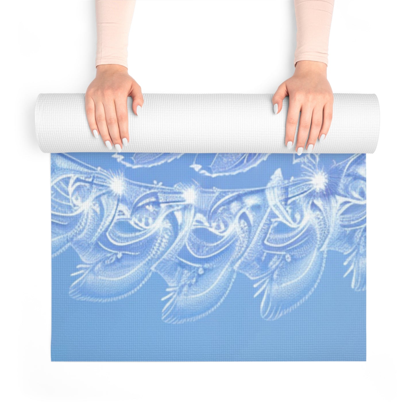 Libra Air Element Spiritual Foam Yoga Mat - Zodiac Harmony Floral Design, Astrology Meditation Gift, Celestial Balance Mat