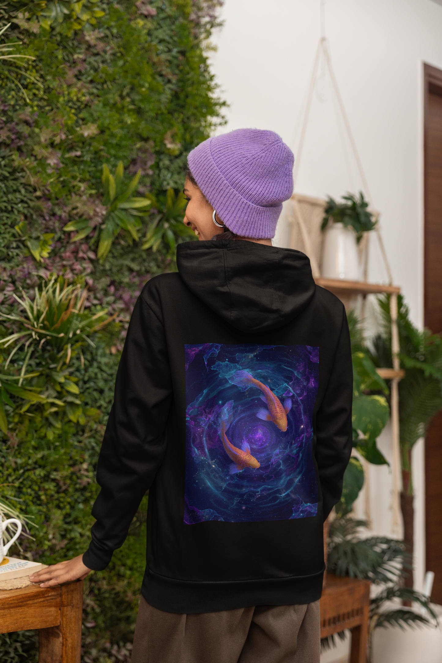 Pisces Water Element Galaxy Koi Hoodie - Zodiac Dreamer Pullover, Astrology Gift, Celestial Fish Design