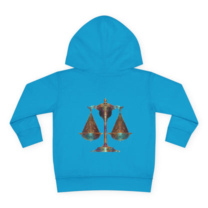 Air Element Libra Toddler Hoodie | ♎ Harmony Scales | Psychedelic Zodiac Sweatshirt