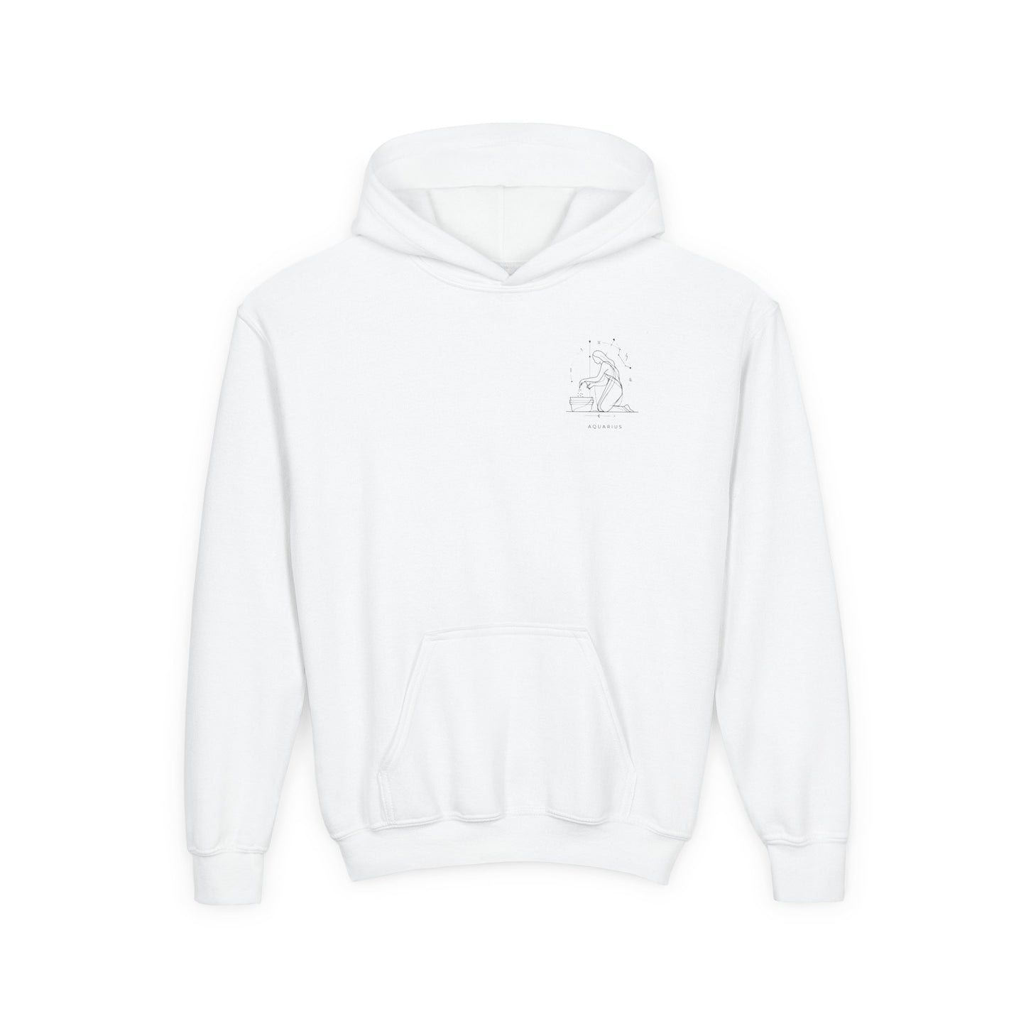 Aquarius Youth Hooded Sweatshirt, Zodiac Sweatshirt, Astrology Gift, Personalized Hoodie, Gift for Teens, Astrology Apparel