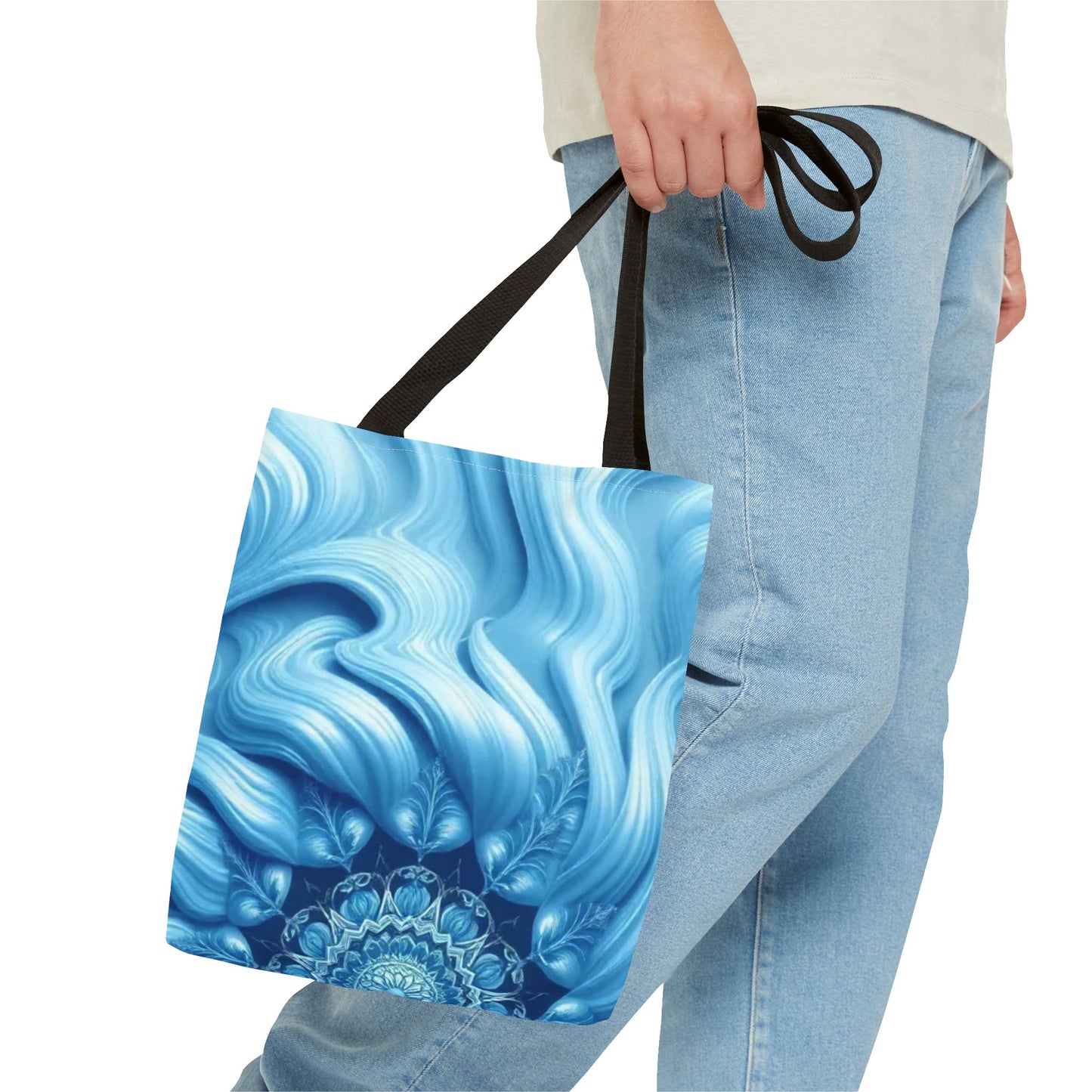 Water Element Serene Ocean Waves Tote Bag - Elemental Flow Eco-Friendly Bag, Aquatic Energy Gift, Celestial Ocean Design