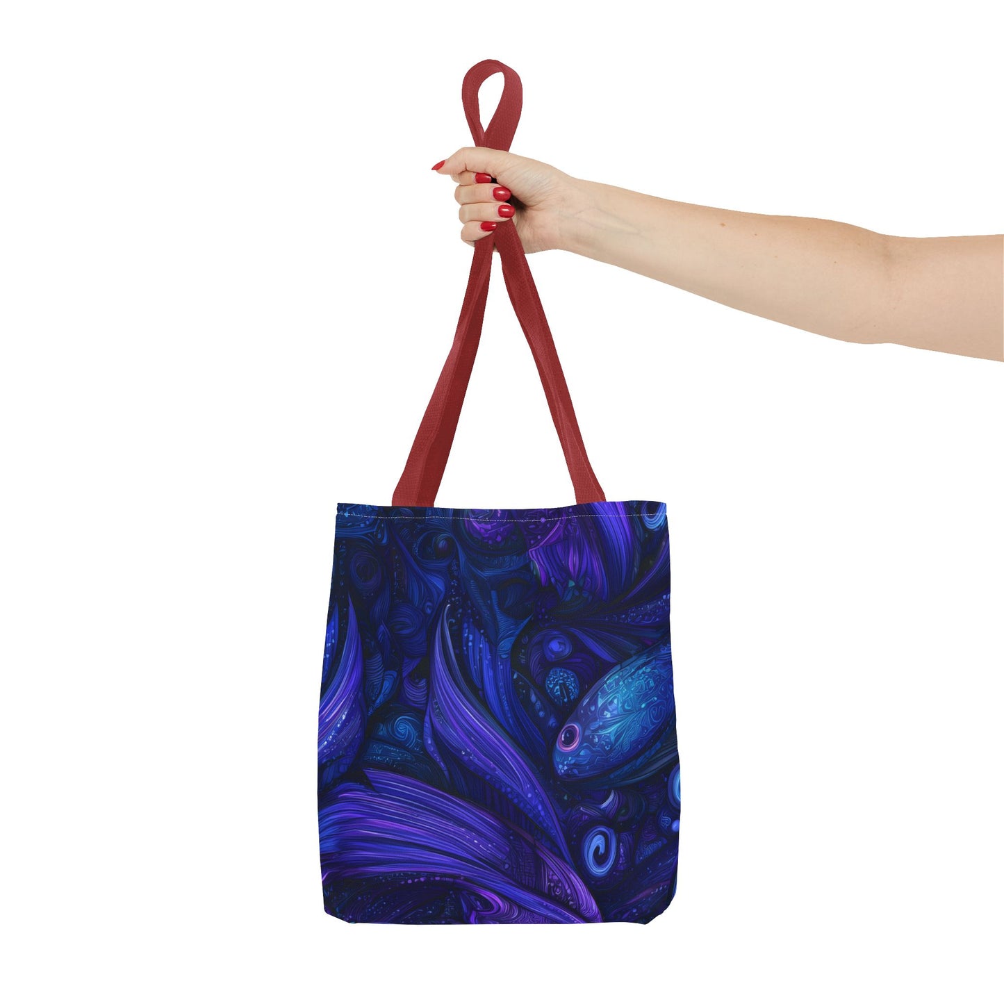 Mystical Fish Tote Bag, Bohemian Shoulder Bag, Eco-Friendly Shopping Bag, Art Lover Gift, Beach Bag, Colorful AOP Bag