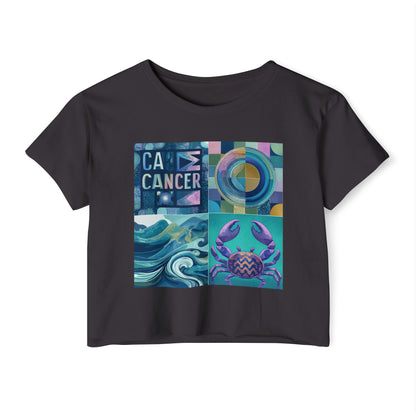 Vibrant Women's Festival Crop Top - Celebrate Cancer Season, Boho Chic, Summer Vibes, Casual Wear, Artsy Style