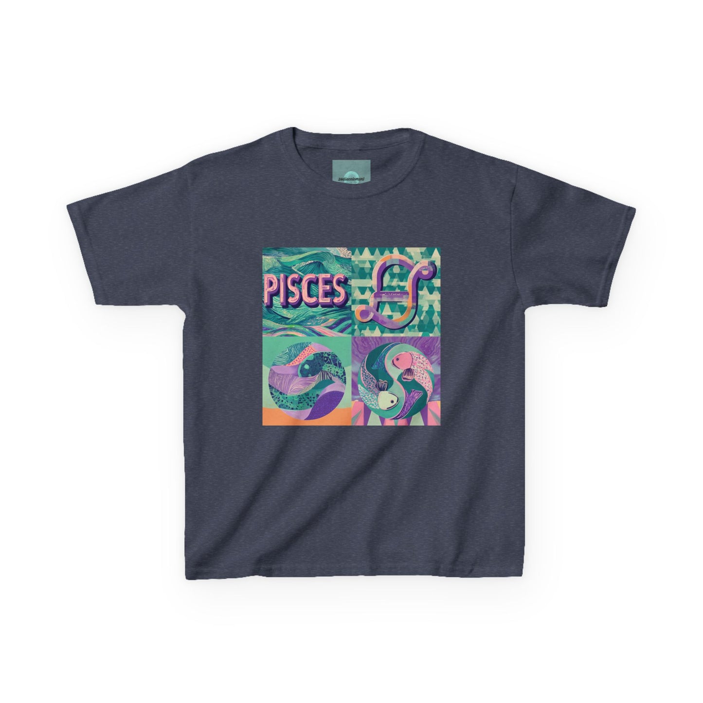 Pisces Kids Heavy Cotton Tee, Astrology Shirt, Zodiac Tee, Birthday Gift, Graphic T-Shirt