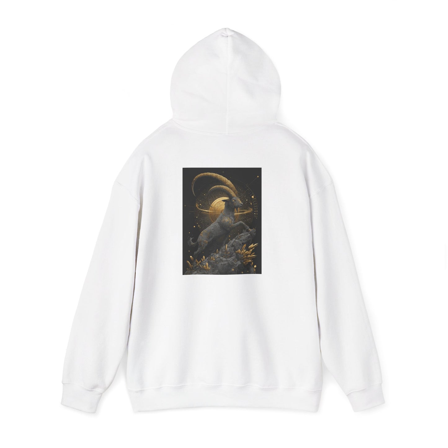 Capricorn Earth Element Cosmic Art Hoodie - Zodiac Achiever Pullover, Astrology Gift, Celestial Mountain Design