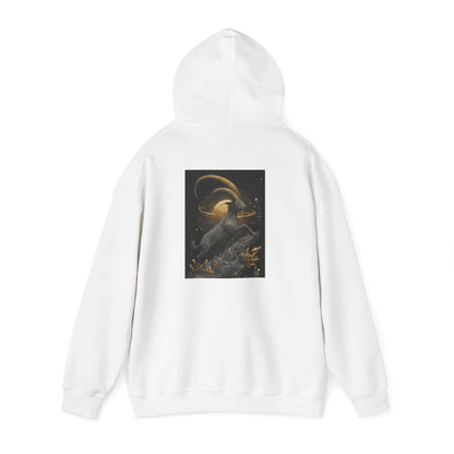 Capricorn Earth Element Cosmic Art Hoodie - Zodiac Achiever Pullover, Astrology Gift, Celestial Mountain Design