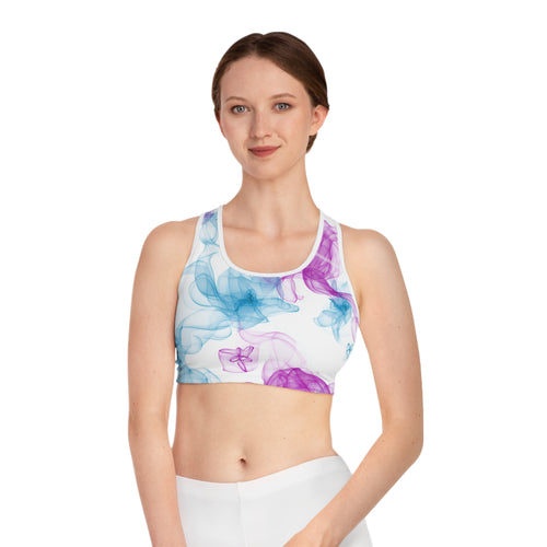 Vibrant Smoke Sports Bra, Yoga Bra, Activewear Top, Workout Wear, Fitness Apparel, Gift for Athletes