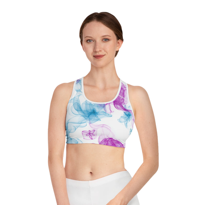 Vibrant Smoke Sports Bra, Yoga Bra, Activewear Top, Workout Wear, Fitness Apparel, Gift for Athletes