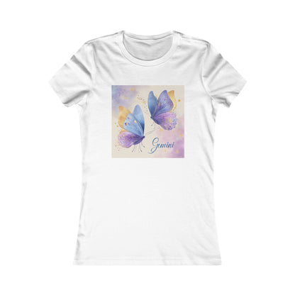 Gemini Butterfly Women's Tee, Astrology T-Shirt, Celestial Gift, Zodiac Apparel, Butterfly Print Shirt, Unique Birthday Wear