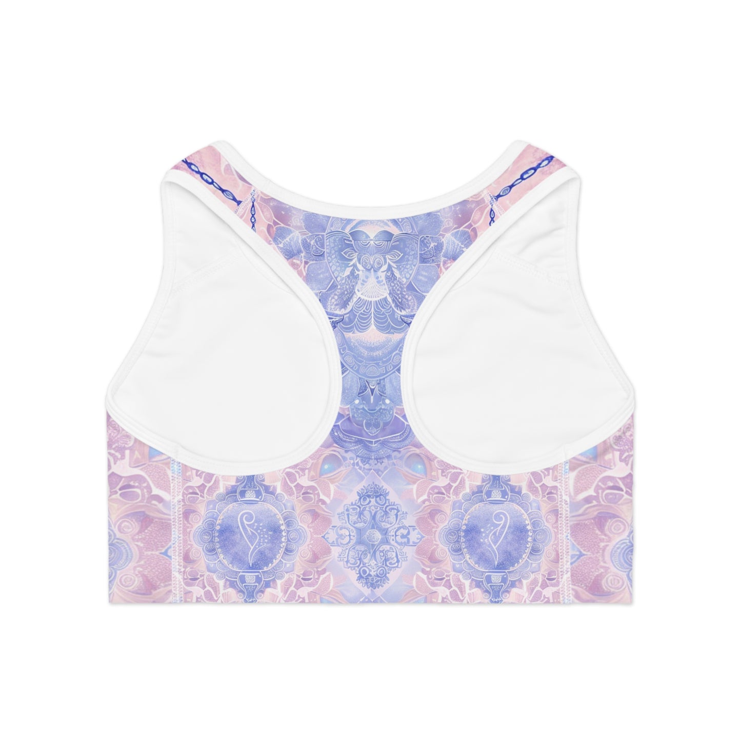 Libra Air Element Floral Sports Bra - Zodiac Harmony Athletic Wear, Astrology Fitness Gift, Celestial Balance Design