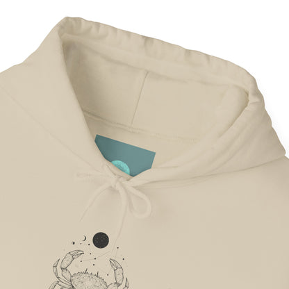 Cozy Crab Graphic Hoodie - Fun Gift for Beach Lovers, Casual Wear, Summer Vibes, Seafood Lover's Apparel, Cute Sweatshirt for Friends