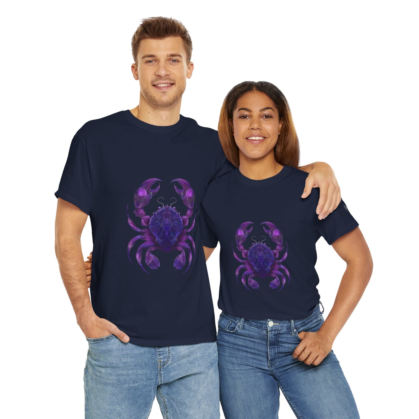 Cosmic Crab Unisex Heavy Cotton Tee - Perfect for Astrology Lovers, Comfortable Casual Wear, Gift for Birthdays and Holidays