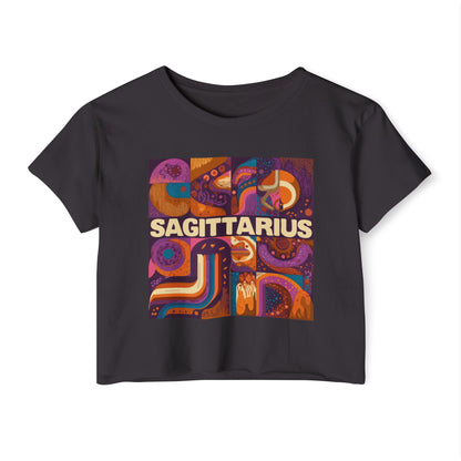Sagittarius Festival Crop Top - Boho Chic Tee, Astrology Gift, Music Festival Outfit, Zodiac Apparel, Summer Wardrobe Essential