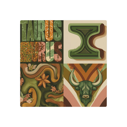 Retro Taurus Metal Art Sign, Zodiac Decor, Astrology Wall Art, Taurus Gift, Bohemian Home Decor, Unique Metal Sign
