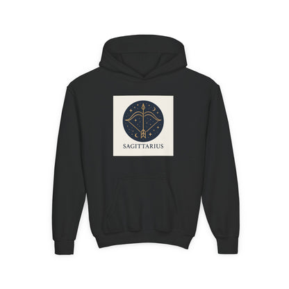 Fire Element Sagittarius Youth Hoodie | ♐ Archer's Arrow | Psychedelic Zodiac Sweatshirt