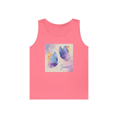 Butterfly Graphic Tank Top | Unisex Heavy Cotton Sleeveless Tee, Summer Wardrobe, Gift for Nature Lovers, Casual Outfit, Butterfly Decor