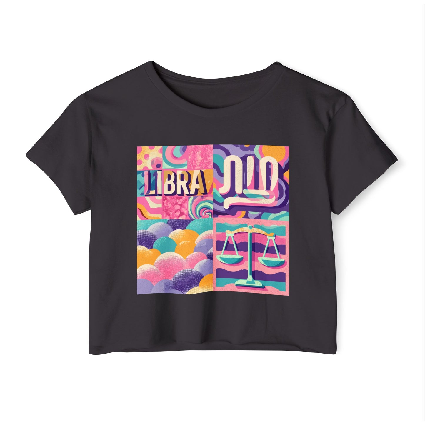 Festival-Ready Women's Crop Top, Libra Zodiac Tee, Boho Style Shirt, Astrology Apparel, Unique Gift for Her