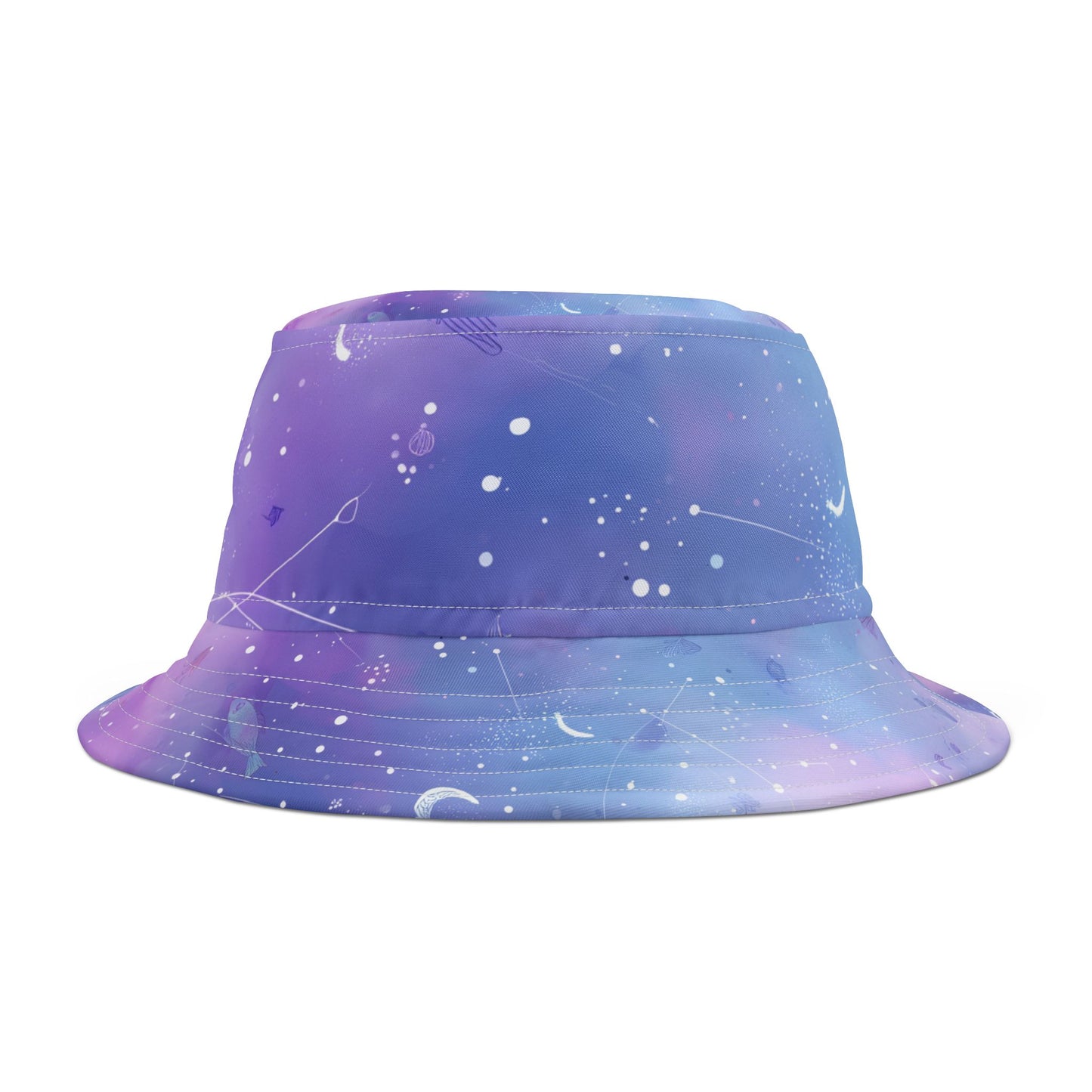 Cosmic Print Bucket Hat, Stylish Headwear, Trendy Summer Accessory, Perfect for Festivals, Outdoor Adventures, Gift for Space Lovers