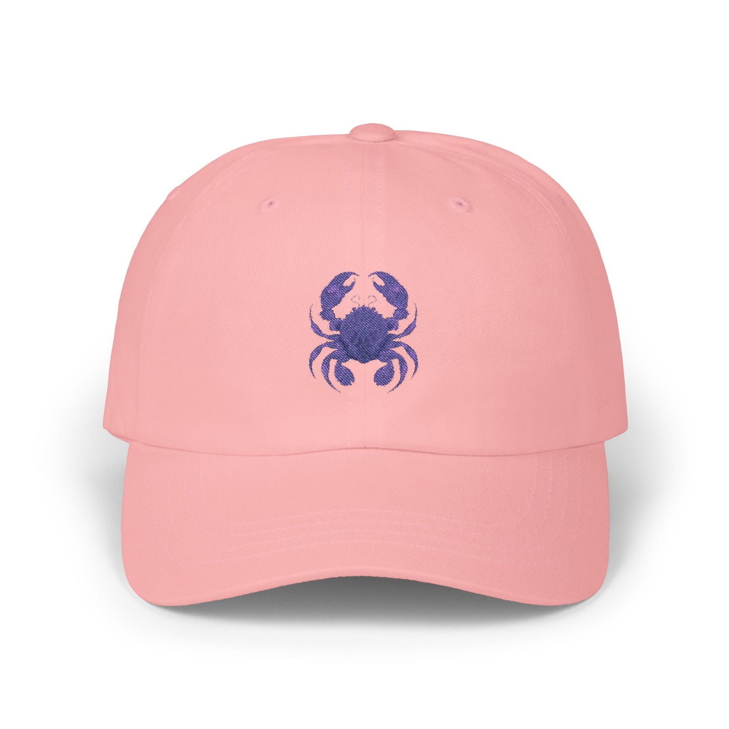 Stylish Classic Dad Cap with Purple Crab Embroidery | Perfect Gift for Fishing Lovers, Beach Days, Outdoor Activities, Summer Style