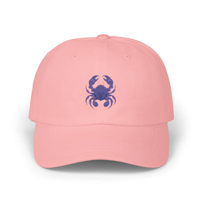 Stylish Classic Dad Cap with Purple Crab Embroidery | Perfect Gift for Fishing Lovers, Beach Days, Outdoor Activities, Summer Style