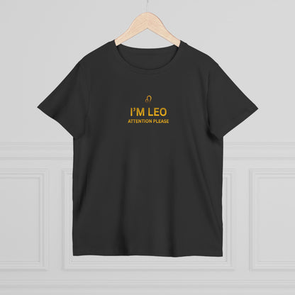 Leo Zodiac Tee — "I'M LEO Attention Please" Women's Astrology Shirt