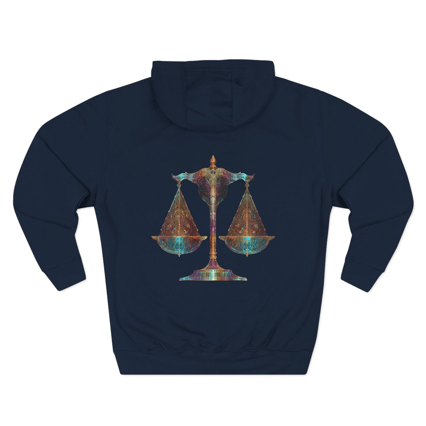 Air Element Libra Fleece Hoodie | ♎ Harmony Scales | Psychedelic Zodiac Sweatshirt