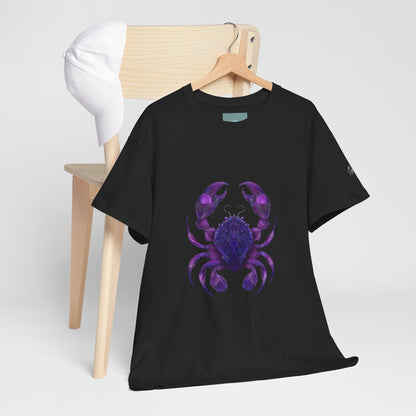 Cosmic Crab Unisex Heavy Cotton Tee - Perfect for Astrology Lovers, Comfortable Casual Wear, Gift for Birthdays and Holidays