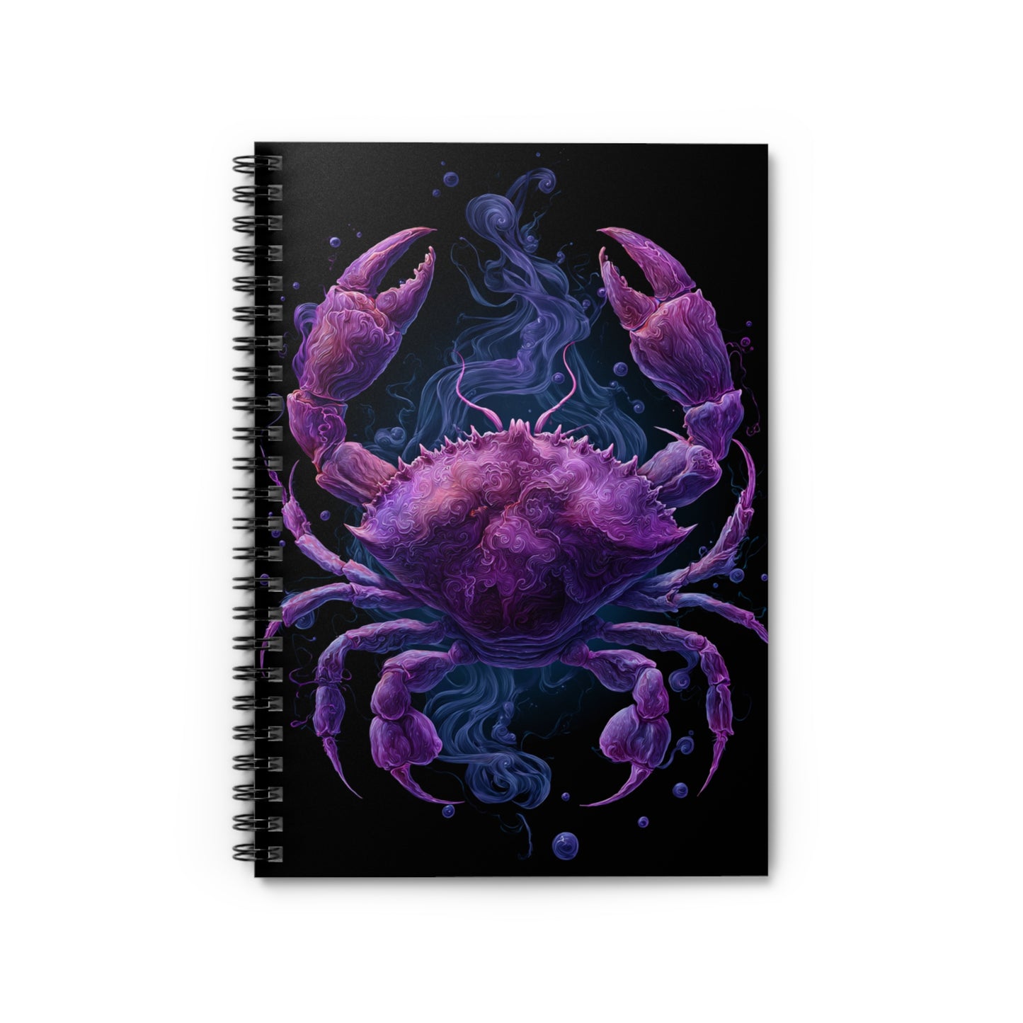 Water Element Cancer Notebook | ♋ Purple Crab | Psychedelic Spiral Journal