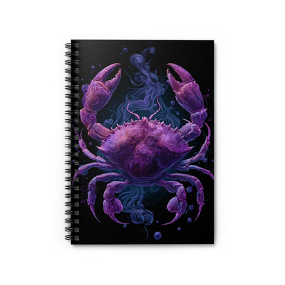 Water Element Cancer Notebook | ♋ Purple Crab | Psychedelic Spiral Journal