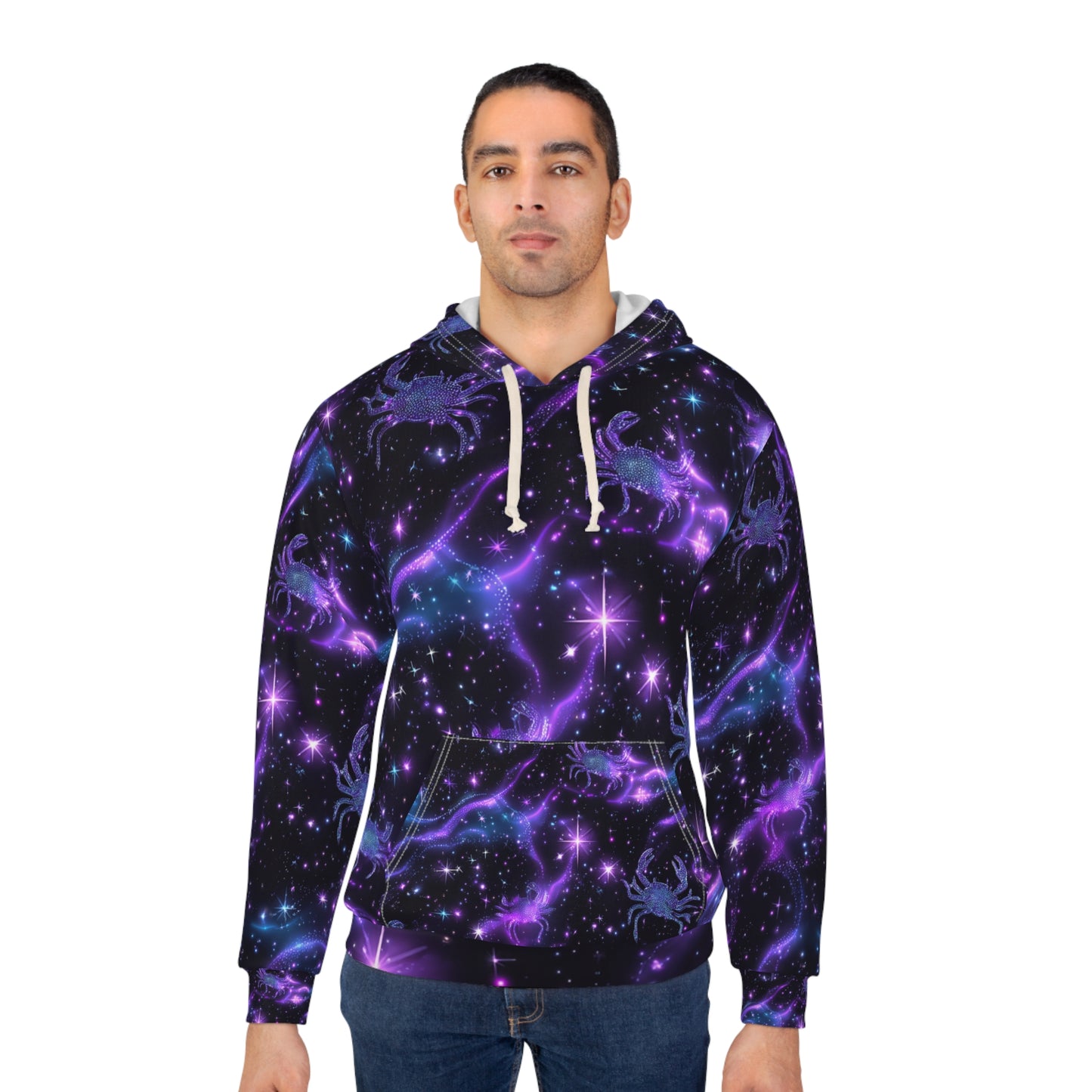 Water Element Cancer Hoodie | ♋ Cosmic Crab | Psychedelic Galaxy Pullover