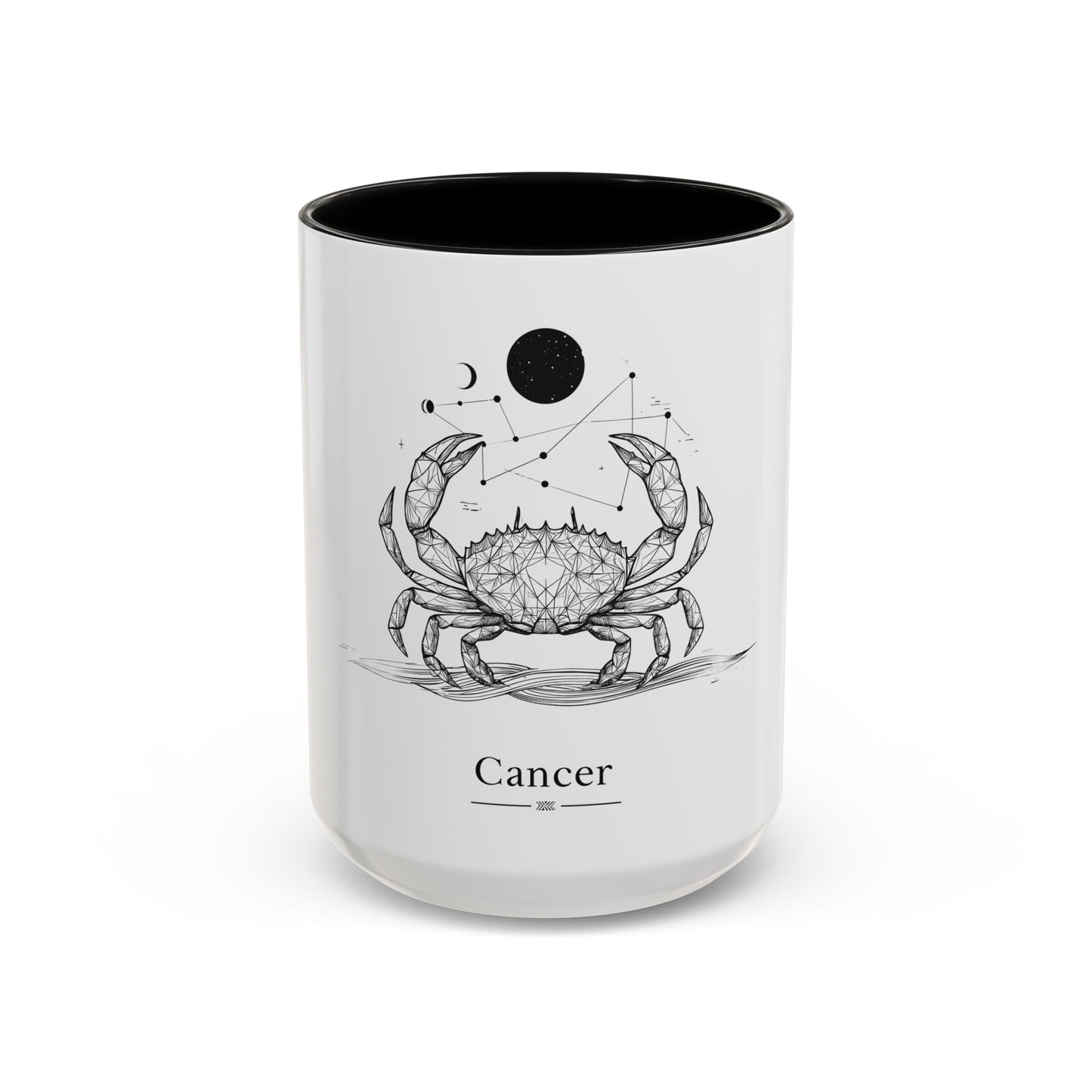 Cancer Zodiac Accent Coffee Mug - Astrology Gift, Personalized Mug, Celestial Design, Horoscope Lover, Zodiac Sign Coffee Cup