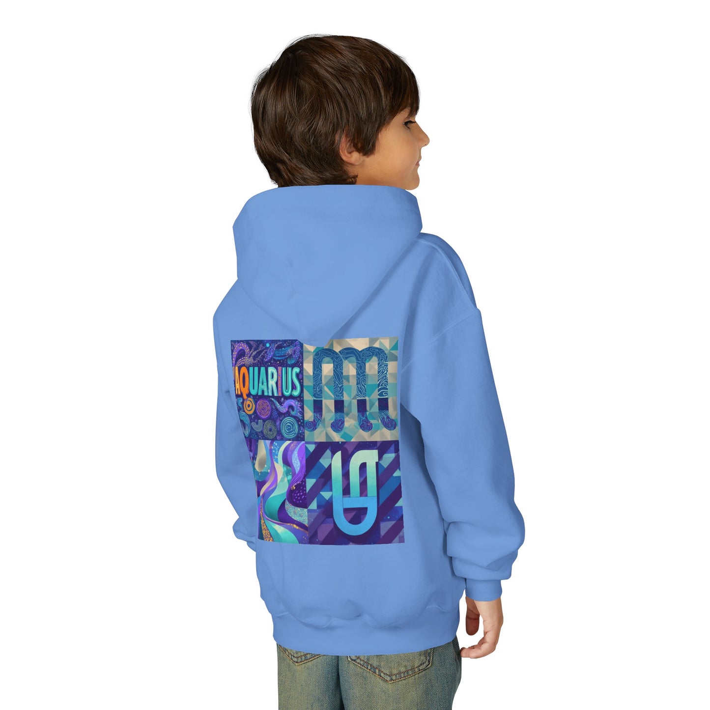 Aquarius Youth Hooded Sweatshirt, Zodiac Sweatshirt, Astrology Gift, Personalized Hoodie, Gift for Teens, Astrology Apparel
