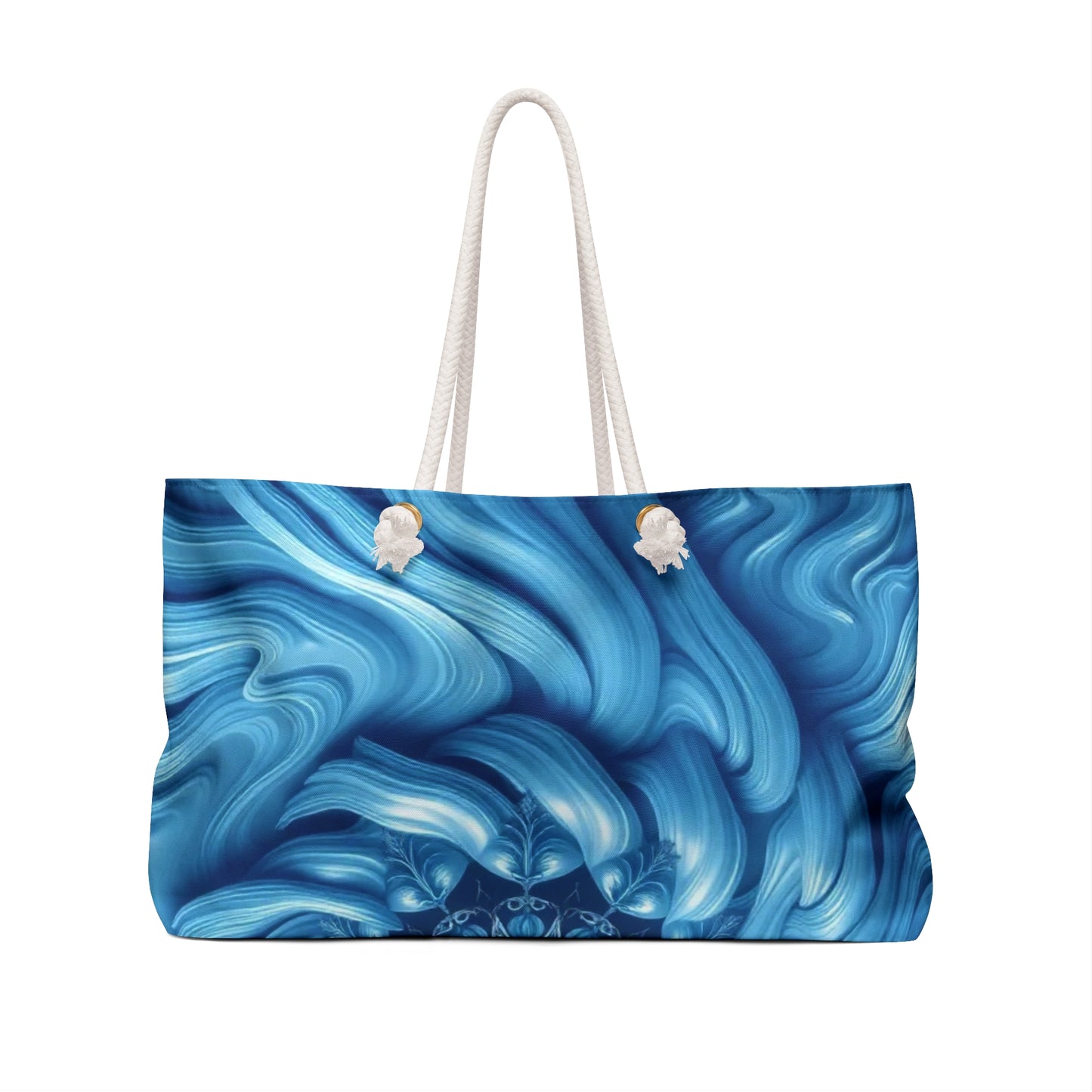 Water Element Blue Swirl Weekender Bag - Elemental Flow Travel Tote, Aquatic Energy Gift, Celestial Ocean Design