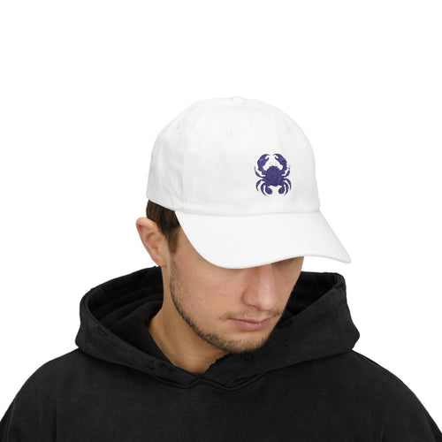 Stylish Classic Dad Cap with Purple Crab Embroidery | Perfect Gift for Fishing Lovers, Beach Days, Outdoor Activities, Summer Style