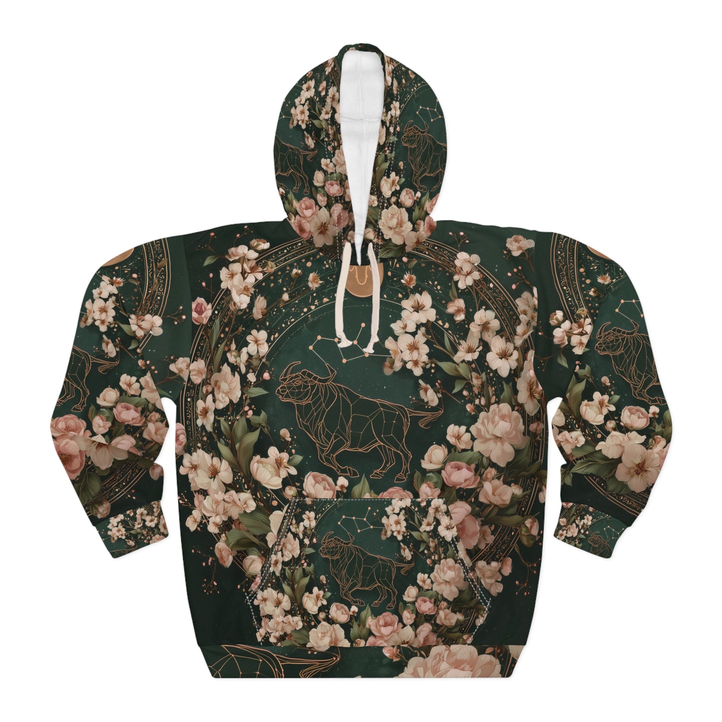 Floral Lion Design Pullover Hoodie, Cozy Unisex Sweatshirt, Nature Lovers Gift, Casual Wear, Birthday Present, Unique Apparel