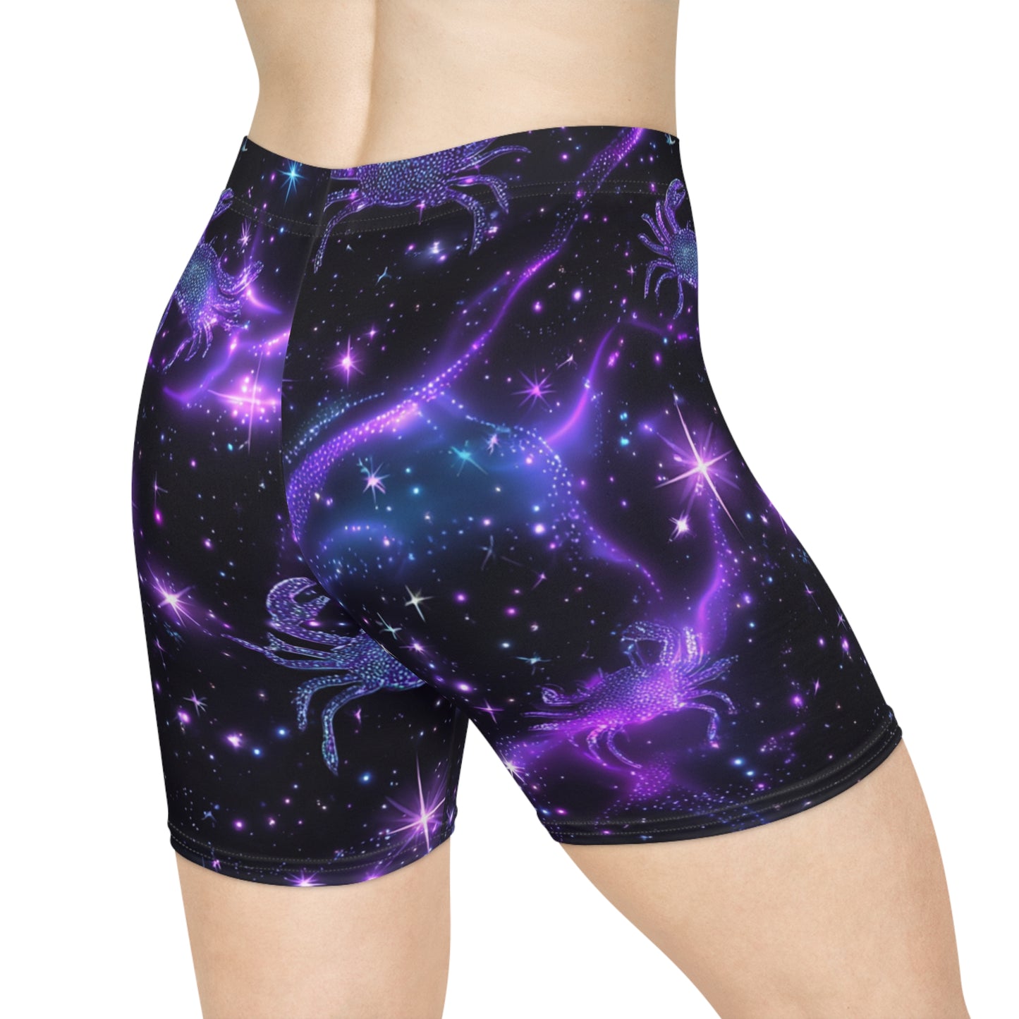 Cosmic Biker Shorts for Women - Astrology-Inspired, Stylish Activewear, Gym Shorts, Summer Fashion, Starry Nights, Zodiac Collection