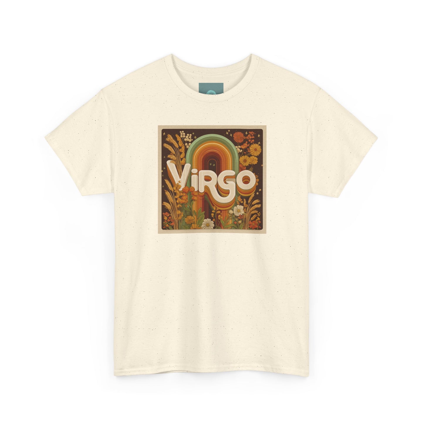 Virgo Floral Unisex Heavy Cotton Tee, Astrology Gift, Zodiac Shirt, Birthday T-Shirt, Horoscope Apparel, Casual Wear