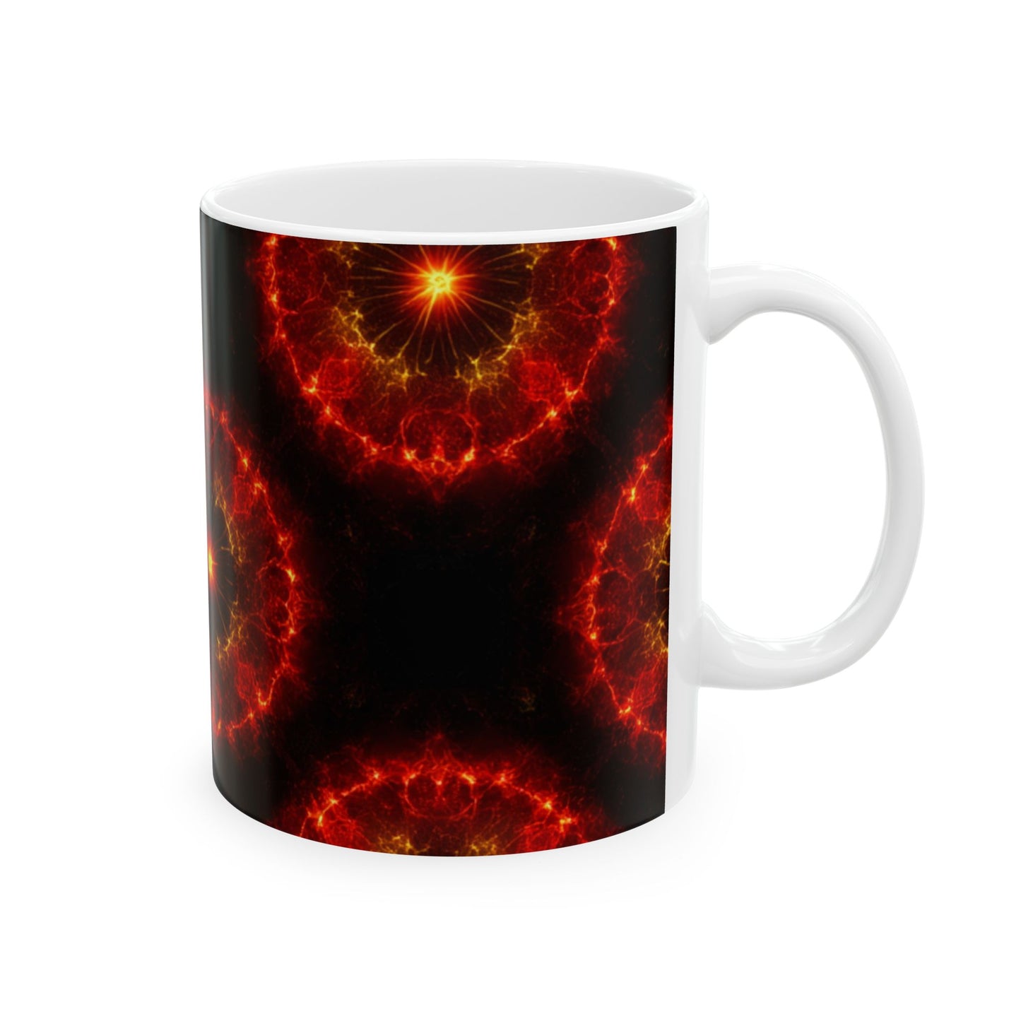 Fire Element Mug | Aries Leo Sagittarius | Fiery Kaleidoscope Ceramic Coffee Cup