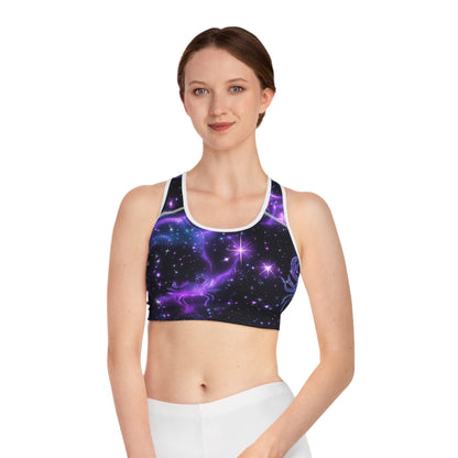 Water Element Cancer Sports Bra | ♋ Cosmic Crab | Psychedelic Activewear