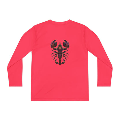 Water Element Scorpio Youth Long Sleeve Tee | ♏ Mystical Scorpion | Psychedelic Zodiac Shirt